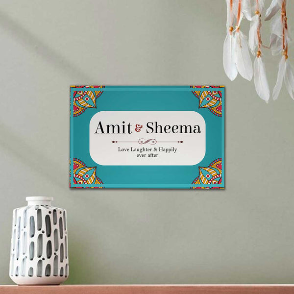Blue Personalised Couples Wall Hanging - Uncommongifts.in