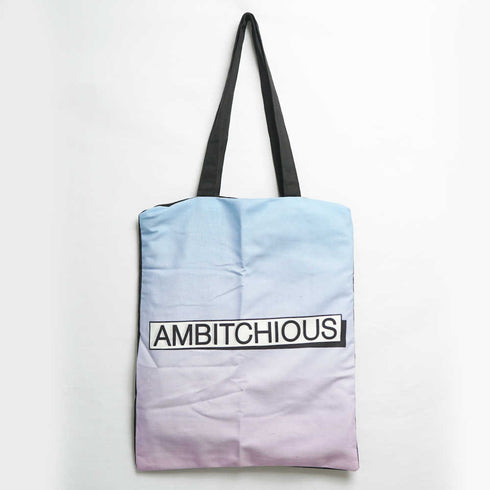 Blue & Pink Printed Tote Bag