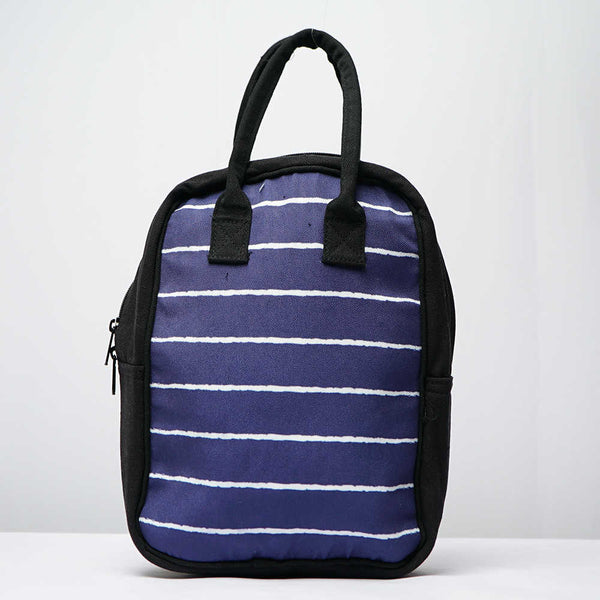 Blue & White Canvas Lunch Bag