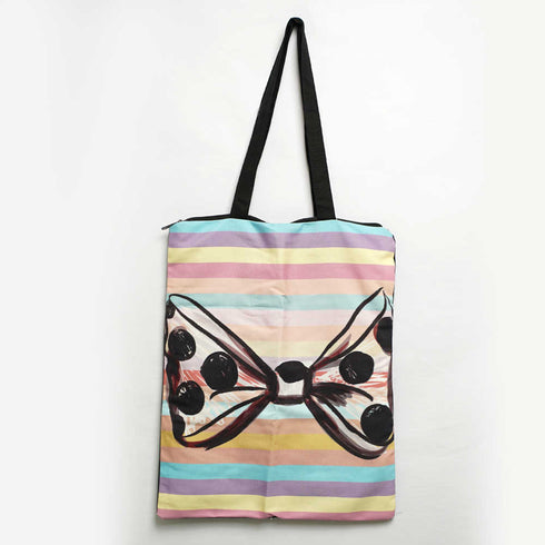 Bow Printed Tote Bag