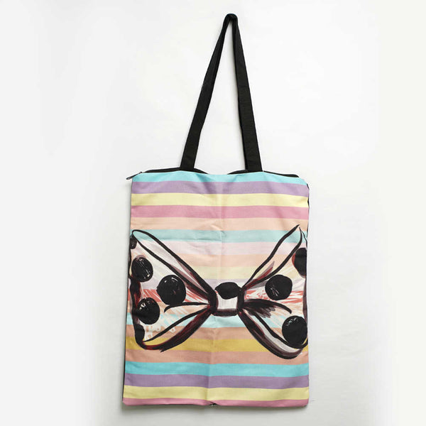 Bow Printed Tote Bag