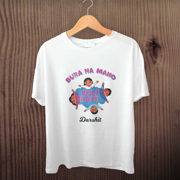 Bura Na Mano Holi Hai Personalized Printed T-Shirt - Uncommongifts.in