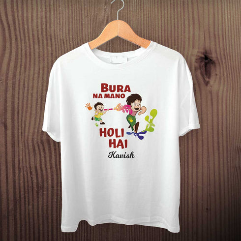 Bura Na Mano Holi Hai Personalized Printed T-Shirt - Uncommongifts.in
