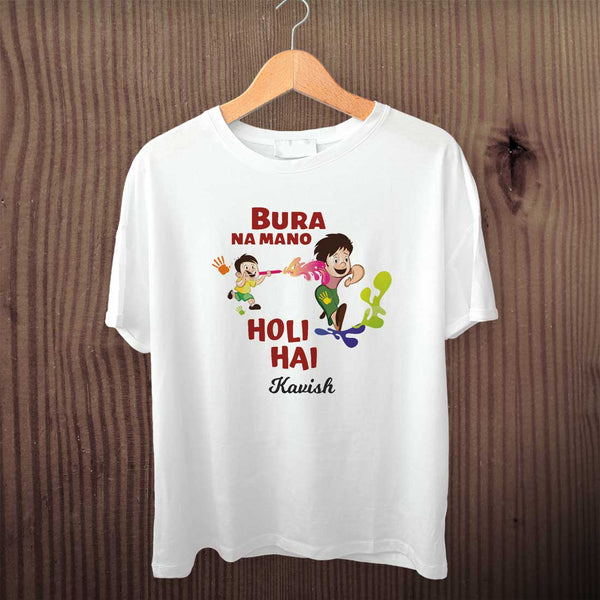 Bura Na Mano Holi Hai Personalized Printed T-Shirt - Uncommongifts.in