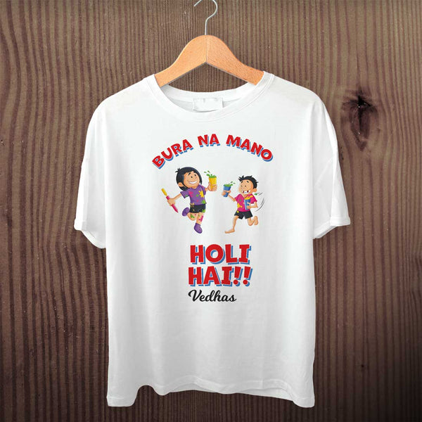 Bura Na Mano Holi Hain Personalized Printed T-Shirt - Uncommongifts.in