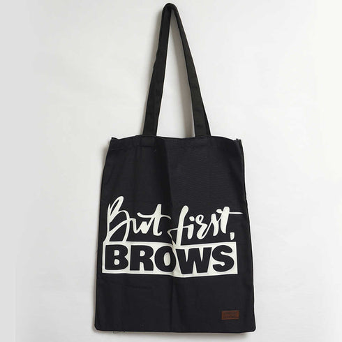 But First Brows Printed Tote Bag