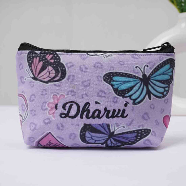 Butterfly Printed Personalised Pouch