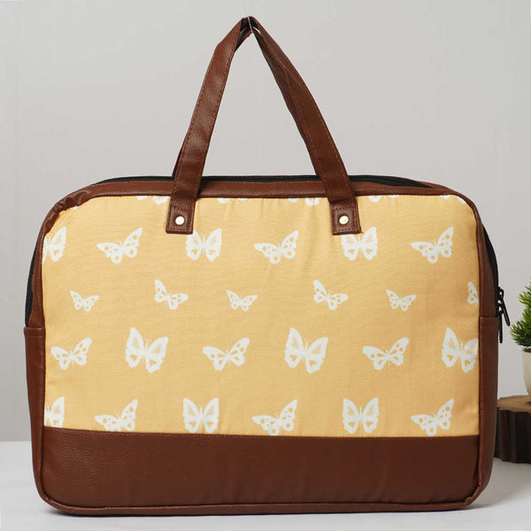Butterfly Printed Canvas & PU Laptop Bag Fit 15.6 Inch Laptop