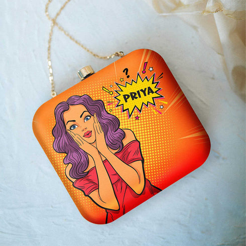 Designers Customized Clutch Bag with Name - Uncommongifts.in