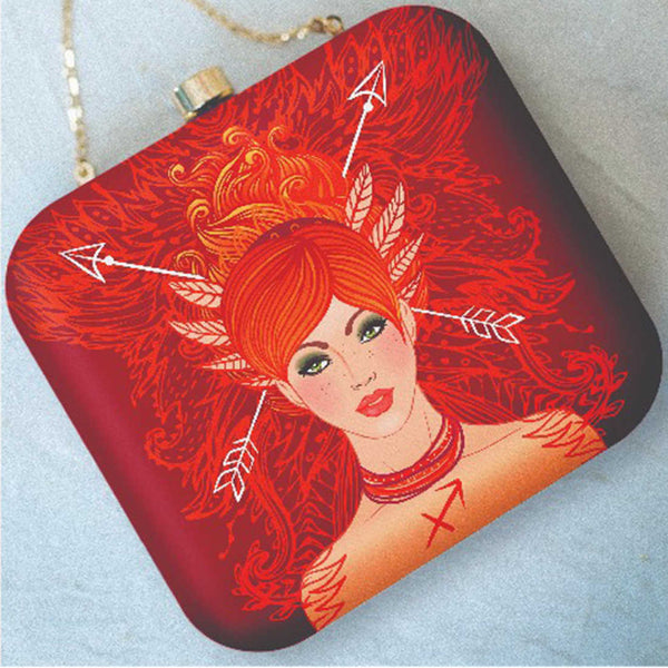 Sagittarius Sun Sign Customized Clutch with Name - Uncommongifts.in