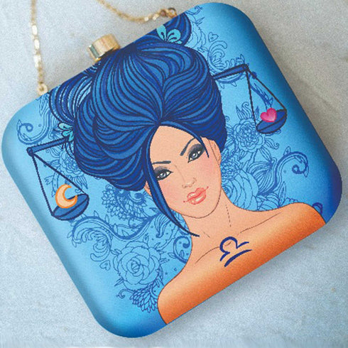 Libra Sun Sign Customized Clutch with Name - Uncommongifts.in