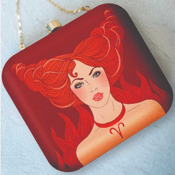 Aries Sun Sign Customized Clutch with Name - Uncommongifts.in