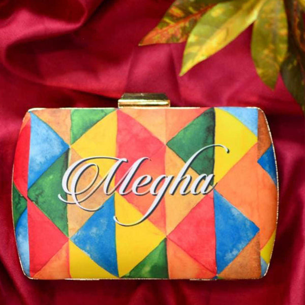 Multicolor Customized Clutch Bag - Uncommongifts.in