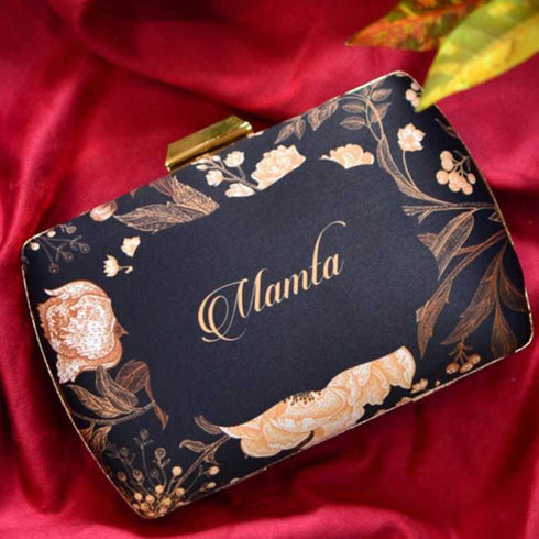 Flower Printed Customized Clutch - Uncommongifts.in