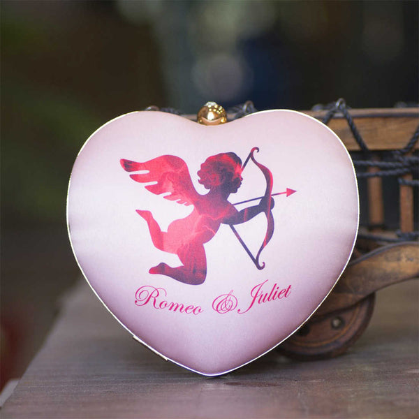 Romeo Juliet Heart Customized Clutch - Uncommongifts.in