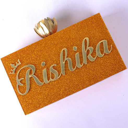 Acrylic Customized Clutch with Name - Uncommongifts.in