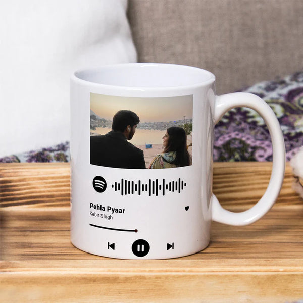 Personalized Photo Spotify Couple Coffee Mug