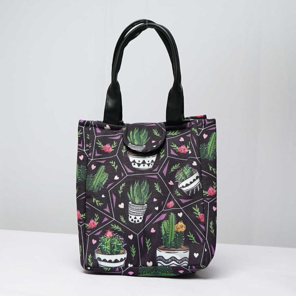 Cactus Printed Lunch Bag With Handle