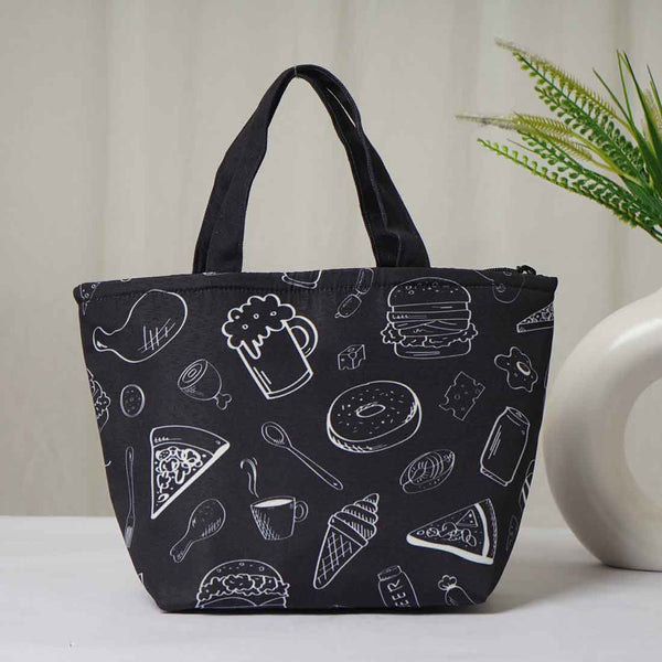 Canvas Foods Printed Lunch Bag With Handle - Uncommongifts.in