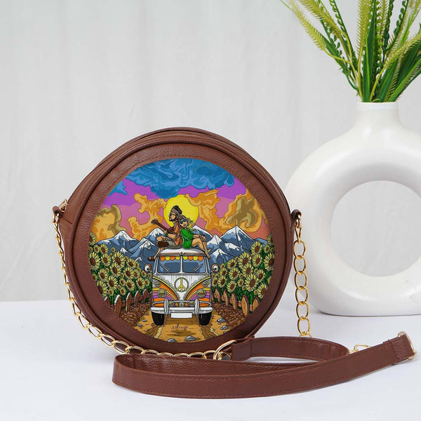 Personalised Canvas Multicolor Printed Sling Bag - Uncommongifts.in