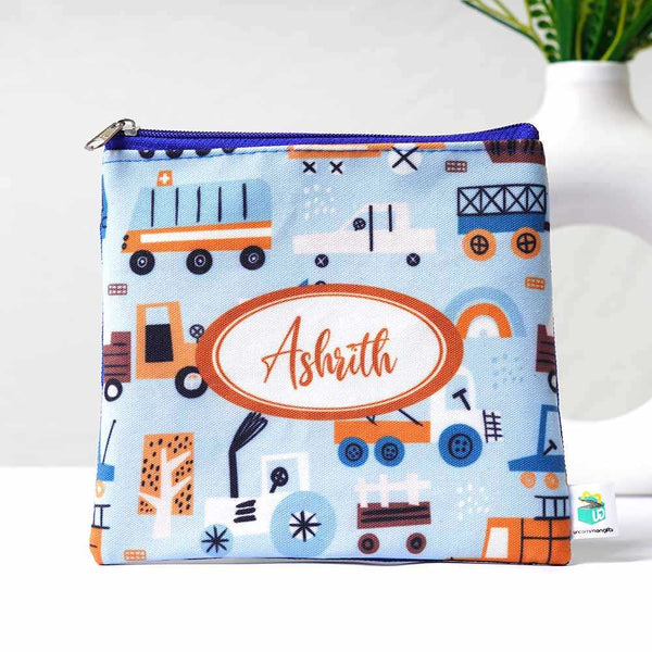 Cars Printed Personalised Kids Wet Pouch