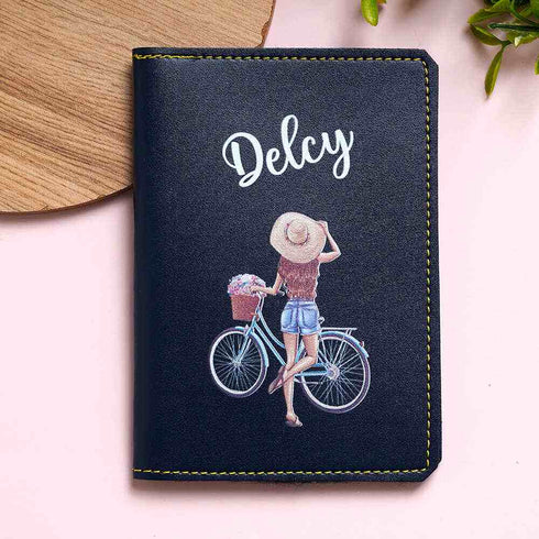 Charming Journeys Personalized Girl's Passport Holder - Black