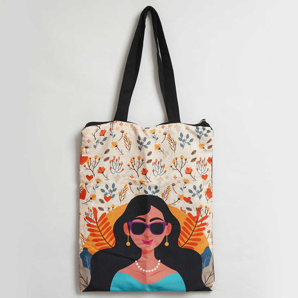 Cool Lady Printed Tote Bag