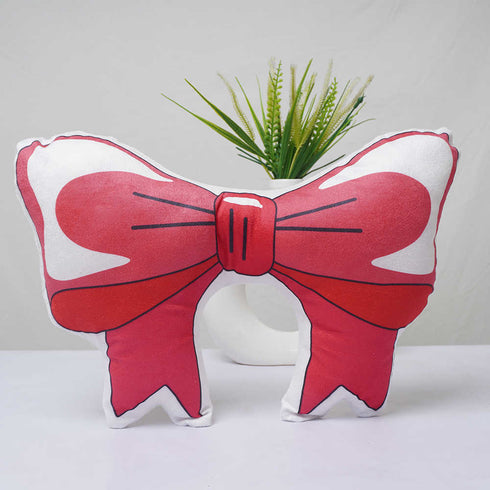 Crazy Corner Bow Shape Velvet Plush Pillow
