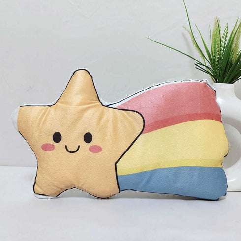 Crazy Corner Smiling Star Shape Velvet Plush Pillow