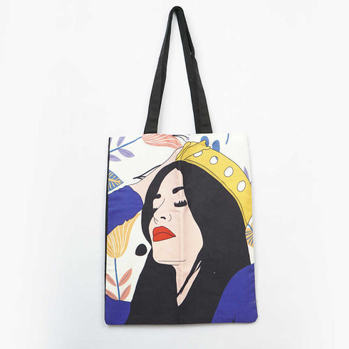 Crown Wear Girl Printed Tote Bag