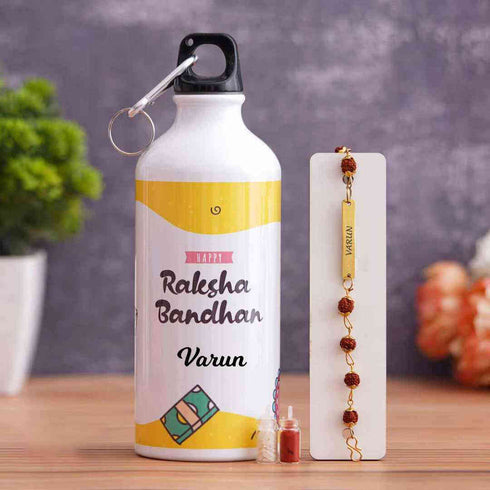 Customize Rudhraksh Rakhi Combo Gift Set