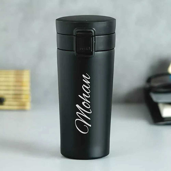 Customize Vacuum Flask Water Bottle - Black - Uncommongifts.in