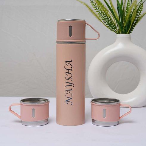 Customize Vacuum Flask Set Water Bottle - Pink