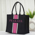 Customized Black Striped Box Tote Bag - Uncommongifts.in