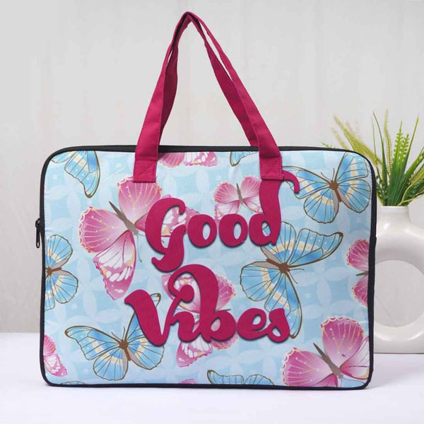 Customized Butterfly Printed Canvas Laptop Bag