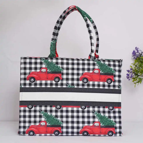 Customized Christmas Car Theme Box Tote Bag