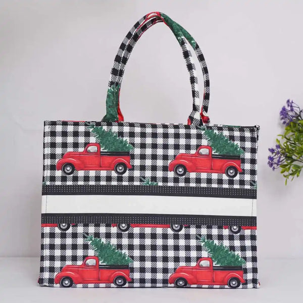 Customized Christmas Car Theme Box Tote Bag