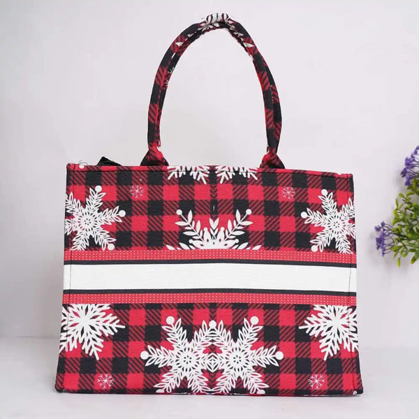 Customized Christmas Snowflake Theme Box Tote Bag