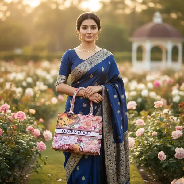 Customized Floral Printed Handheld Box Bag