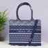 Customized Geometric Printed Canvas Shoulder Bag Box Handbags - Uncommongifts.in