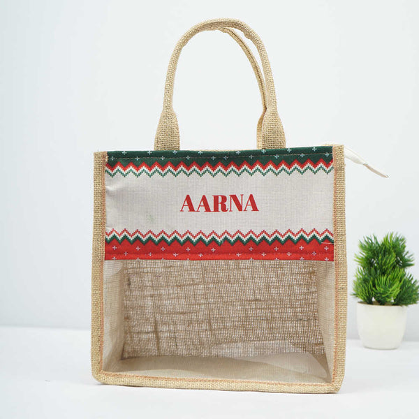Customized Jute & Canvas Lunch Bag for Christmas