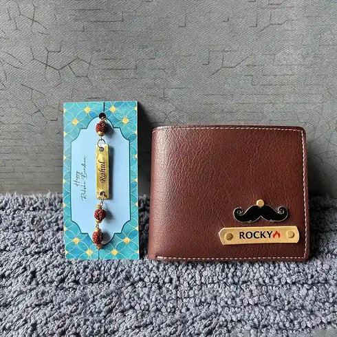 Customized Men's Wallet Rakhi Combo