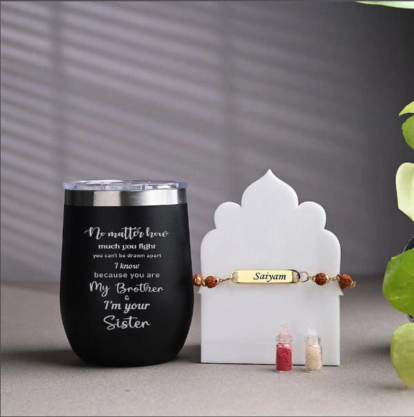 Customized Mug with Rudraksha Rakhi