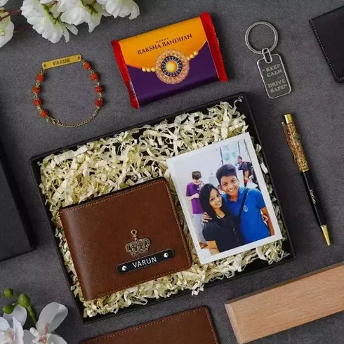 Customized Wallet Rakhi Combo For Brother