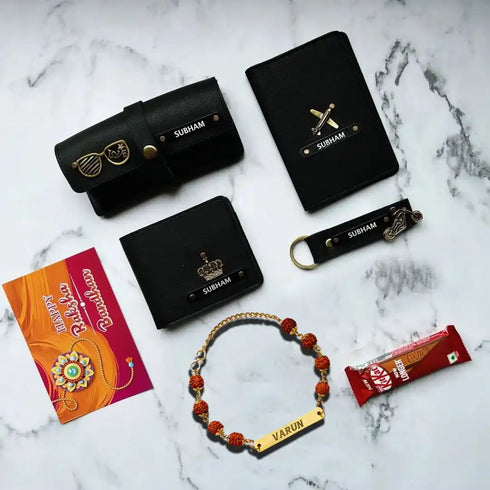 Customized Wallet Rakhi Combo Gift Set