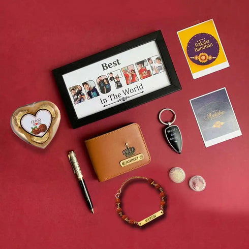 Customized Wallet Rakhi Combo