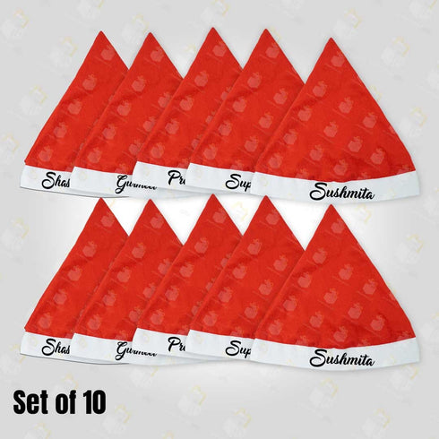 Customized Santa Hat Set of 10
