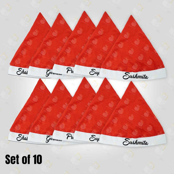 Customized Santa Hat Set of 10