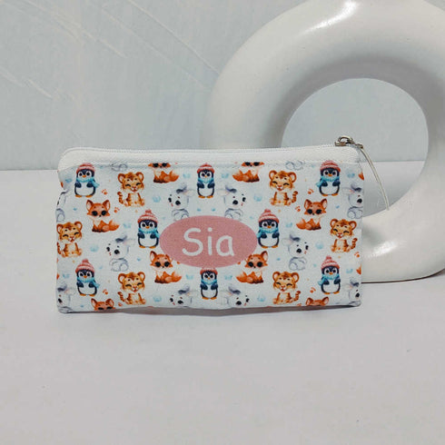 Cute Animals Printed Kids Personalised Pouch