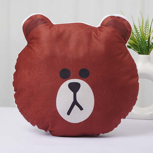 Cute Teddy Face Printed Cushion Pillow